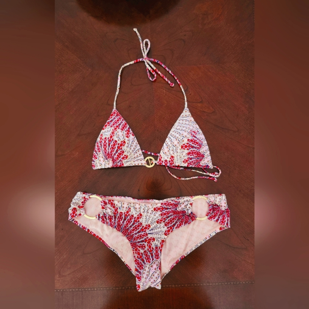 Victoria's Sexret Red, White & Pink Bikini Set